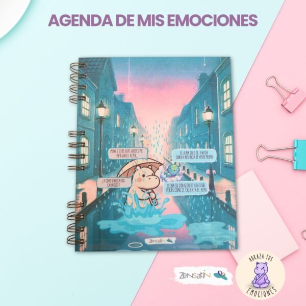 Agenda de emociones zensatin en la lluvia